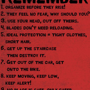 Zombie Survival Guide Quote Want more ways to shop Geek Chic Prints ...