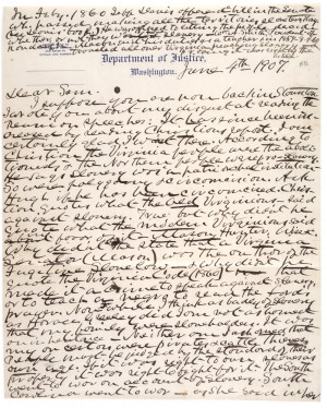 Letter from John S. Mosby to Sam Chapman, June 4, 1907. (GLC03921.21p1 ...