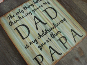 Distressed Wood Sign DAD PAPA Quote Wall Plaque Decor