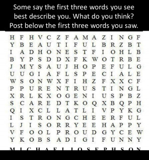 WORTH READING: Some say the first three words you see best describe ...
