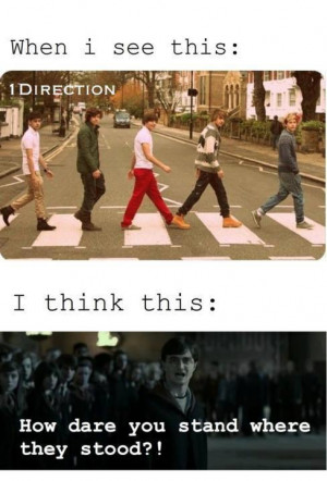 One Direction standing where The Beatles stood.