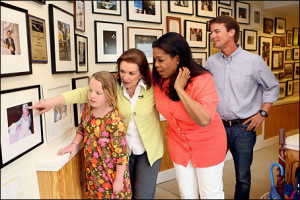 Oprah Winfrey with Elizabeth, John and Emma Claire Edwards at the ...
