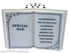 ... Dad-Grave-Book-Vase-Memorial-verse-Plaque-Graveside-Memoriam-Ornament