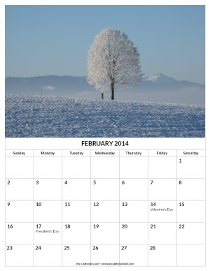 Calendar February Landscape