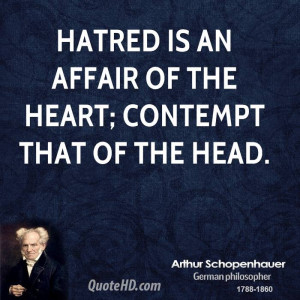 quote Arthur Schopenhauer hatred is an affair of the heart 44635.png