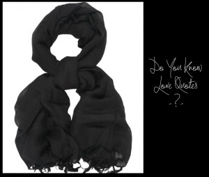 Black - Love Quotes linen scarf