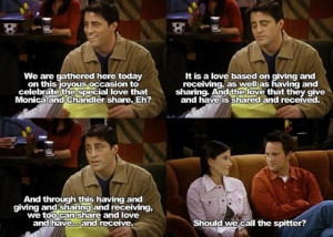 Joey Chandler and Monica Friends tv show Funny quotes: Joey Joey, Best ...