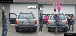 圖片標題： Single Man vs Dad Man in Car Rides