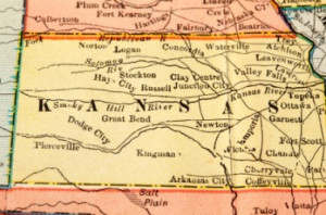 vintage map of Kansas.