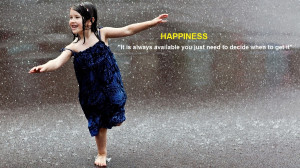 Happiness Quote Girl Dancing In The Rain