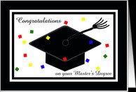 Master’s Degree Graduation Card -- Graduation Cap and Confetti card ...