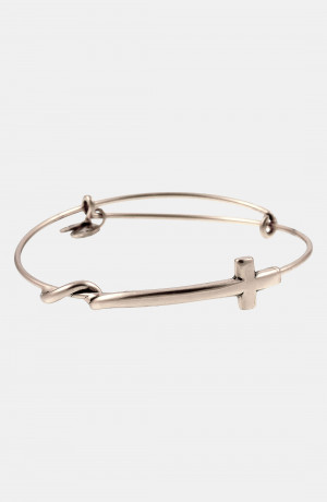 Alex And Ani Armenian Cross Wrap Expandable Wire Bangle in Silver