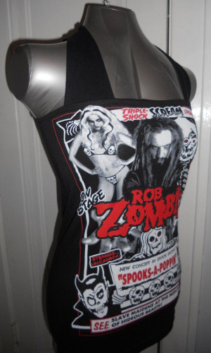 Diy ladies handmade ROB ZOMBIE horror nu metal heavy metal halter top ...