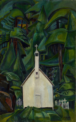Emily Carr, Indian Church, 1929, oil on canvas, Overall: 108.6 x 68.9 ...