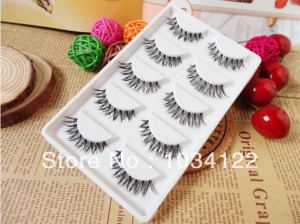 thick long black crisscross false eyelashes fake eye lashes eyelash