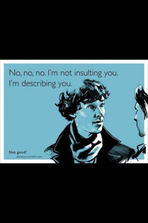 Sherlock Holmes I'm not insulting you, I'm describing you.