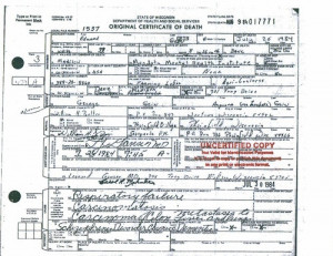 Ed Gein death certificate
