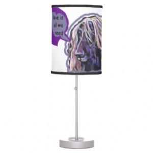 Afghan Hound Pop Dog Art with funny dog quote Desk Lamp
