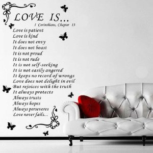 LOVE IS... 1 CORINTHIANS CHAPTER 13 BIBLE WALL QUOTE - Amazon.