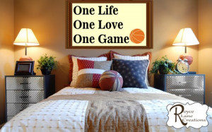 Basketball Varsity Letter Art Wall Decal with Basketball