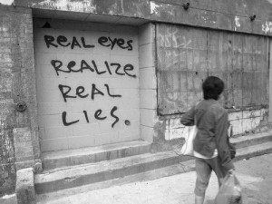eyes, graffiti, lies, quote, real, realize, text, true
