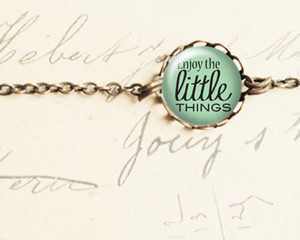 Enjoy The Little Things Bracelet, Quote Bracelet, Chain Bracelet ...