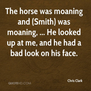 The horse was moaning and (Smith) was moaning, ... He looked up at me ...