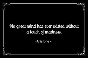 No great mind has ever existed without a touch of madness ...