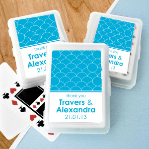 Caribbean Blue Playing Card Favours