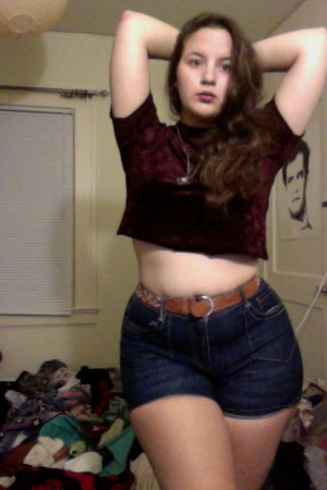 High Waisted Shorts And Crop Top Plus Size