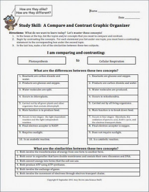 students compare and contrast concepts this graphic organizer can be ...