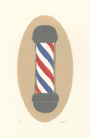 Antique Barber Pole Drawing Edition // barber pole by