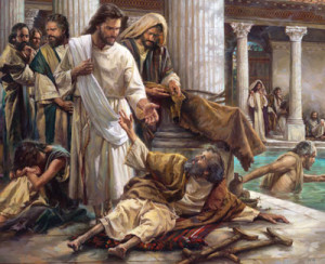 Jesus heals the lame man atthe pool of Bethsaida