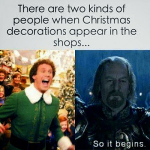 caption 'there are two kinds of people when Christmas decorations ...