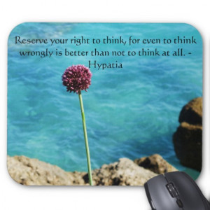 Hypatia Quote about freedom of thought Mousepads