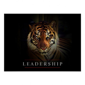 Motivational Leadership Tiger Eyes Poster Print