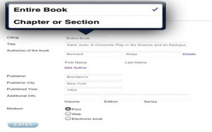... , you will be taken to the edit site or the MLA Book Citation Page