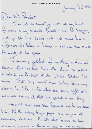 kennedy handwritten jackie kennedy jacqueline kennedy s handwritten ...