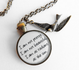 Movie Quote Resin Pendant Necklace Katniss by Metamorphosis07, $15.00