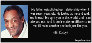 My father established our relationship when I was seven years old. He ...