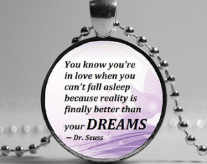DREAMS Necklace. Quote Dr. Seuss Ly ric Pendant. Love Jewelry: quote ...