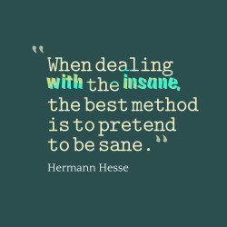 ... The Insane The Best Method Is To Pretend To Be Sane - Action Quote