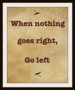 Life Quote-When Nothing Goes Right Go Left, Printable Typography ...