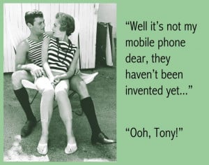 Not My Mobile Phone - Tony Curtis Funny Vintage Poster Humor