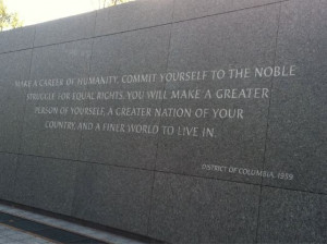 MLK Memorial wall quote