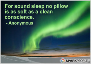 Motivational Quote - For sound sleep no pillow is as soft as a clean ...