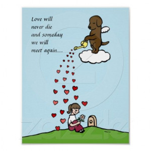 Chocolate Labrador Angel with Love Cartoon Print... See you in Heaven ...