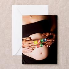 Pregnant Couple Expecting Twin Girls Greeting Card for