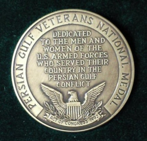 Persian Gulf Veterans National Medal of US