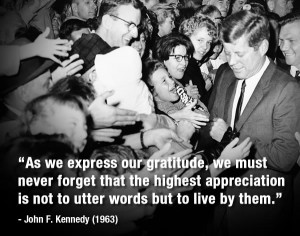 President John Kennedy walked to the barrier, holding back crowd after ...